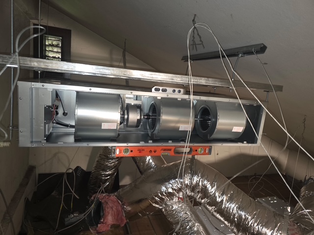 Attic air handler installation
