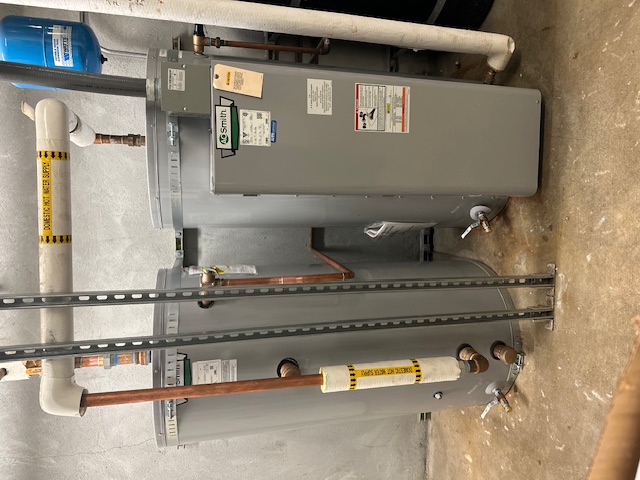 Commercial water heater installation